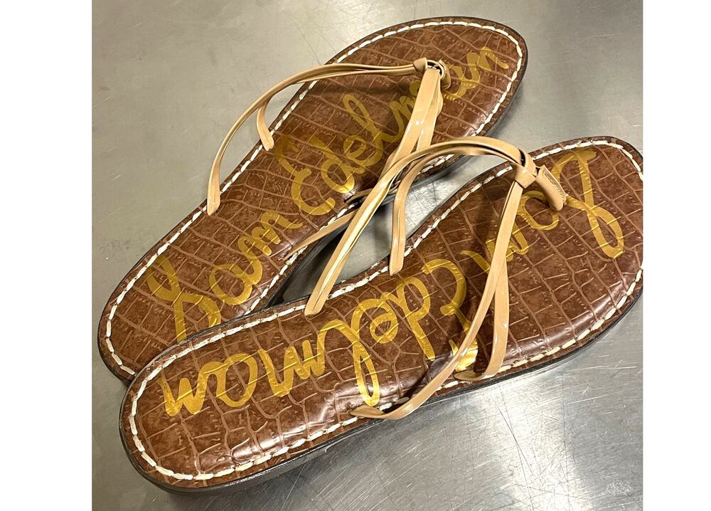 Sam Edelman Gerianne Flip Flops/Thong Beige Lightweight Women's Sz 8M